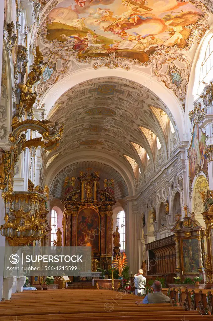 Steingaden, Upper Bavaria, St  John the Baptist Abbey church, Bavaria, Germany.