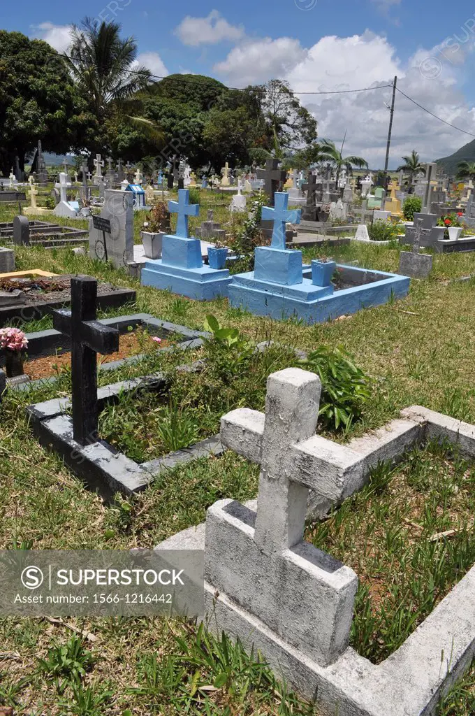 Mauritius, Christian cemetery in the inner part of the island