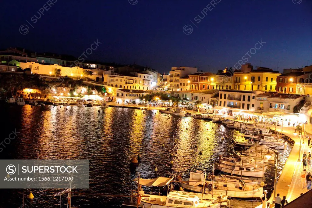 Cales Fonts at dusk, Es Castell, Georgetown, Minorca, Balearic islands, Spain