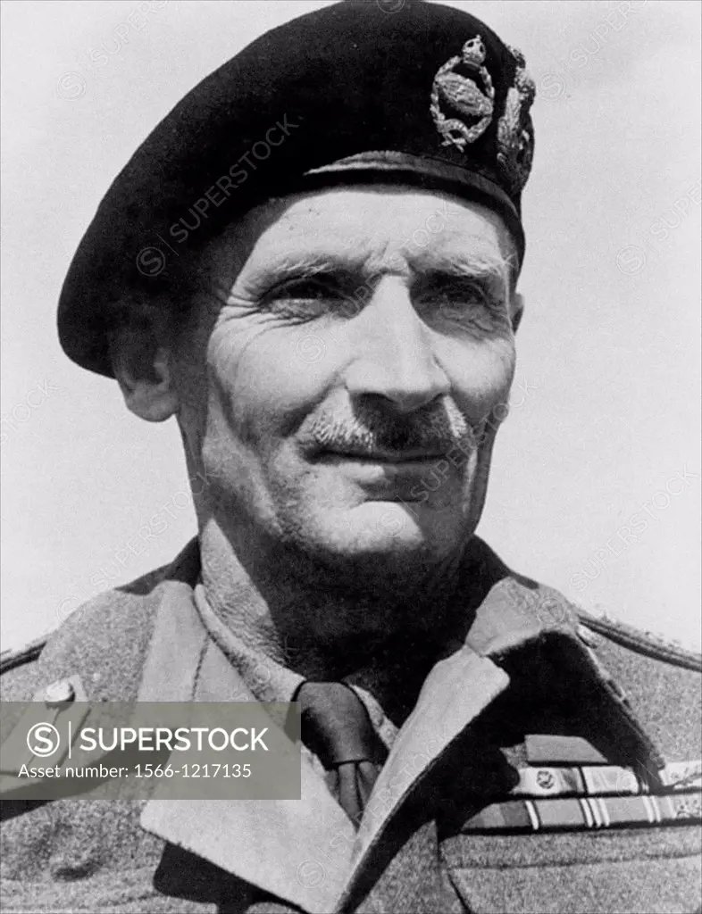 Bernard Law Montgomery, 1st Viscount Montgomery of Alamein from the archives of Press Portrait Service formerly Press Portrait Bureau