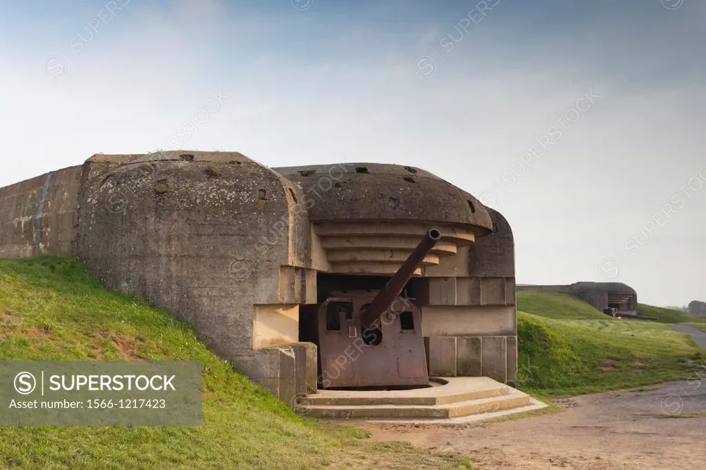 France, Normandy Region, Calvados Department, D-Day Beaches Area, Longues Sur Mer, WW2-era German 150mm artillery battery