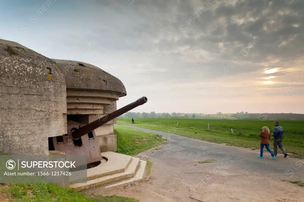 France, Normandy Region, Calvados Department, D-Day Beaches Area, Longues Sur Mer, WW2-era German 150mm artillery battery