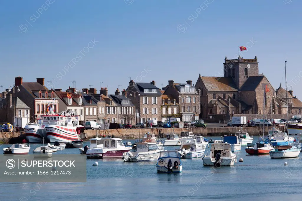 France, Normandy Region, Manche Department, Barfleur, town harbor