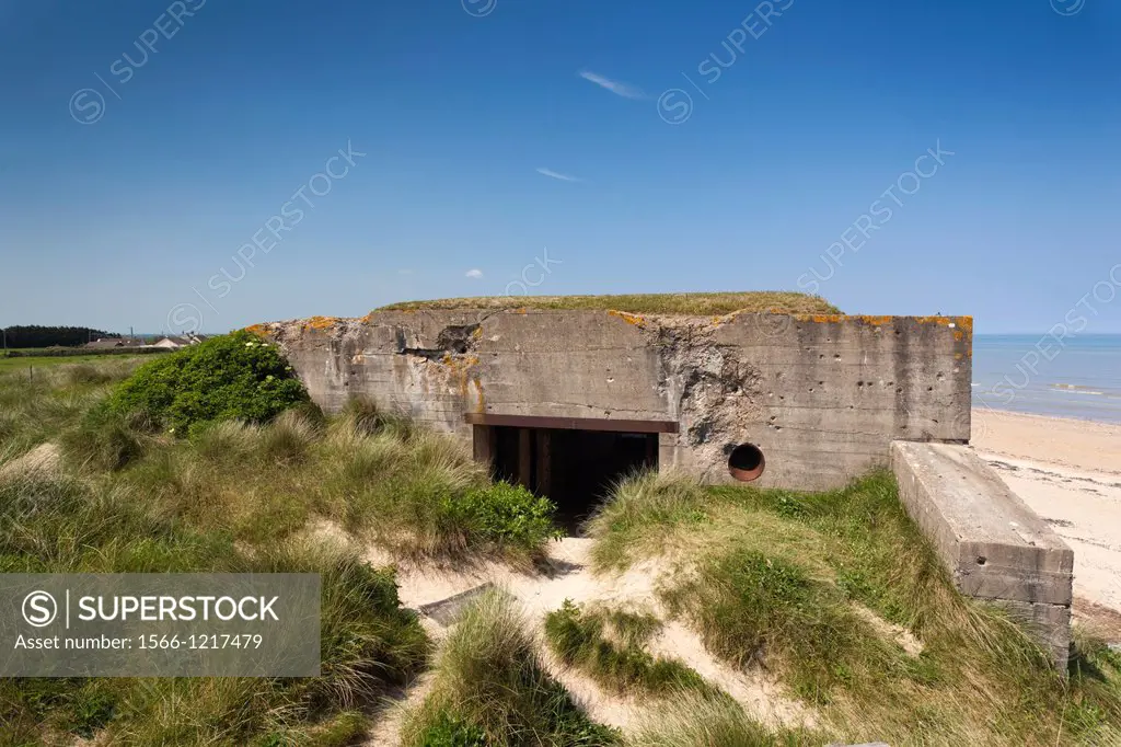 France, Normandy Region, Manche Department, D-Day Beaches Area, WW2-era D-Day invasion Utah Beach, Sainte Marie du Mont, ruins of German bunkers