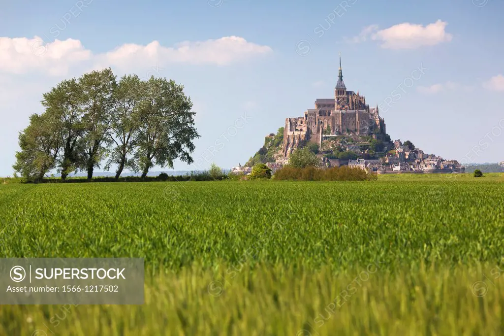 France, Normandy Region, Manche Department, Mont St-Michel, distant view