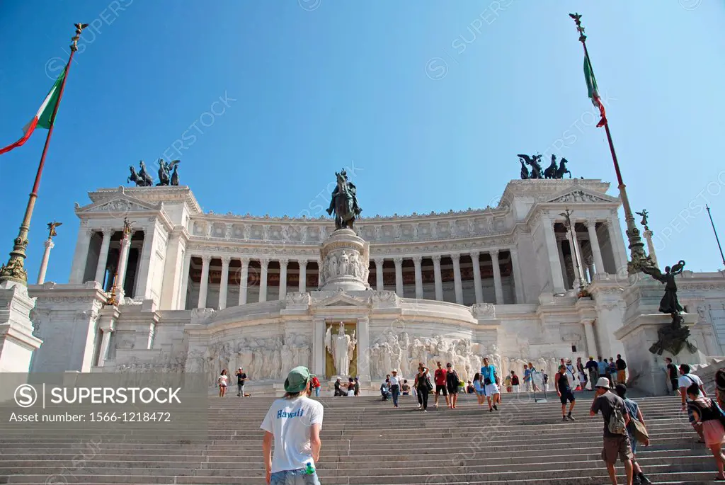 Vittorio Emanuelle II National Monument -Altare della Patria- 1895by Giuseppe Sacconi  Tomb of the Unknown Soldier with an eternal flame and always gu...