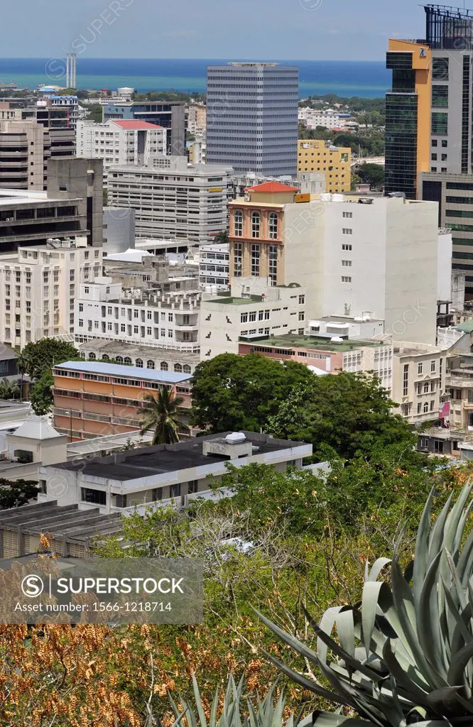 Mauritius, Port Louis, view of the city from Fort Adelaide