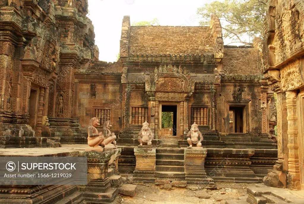 Banteay Srei or Banteay Srey a 10th century Cambodian temple dedicated to the Hindu god Shiva