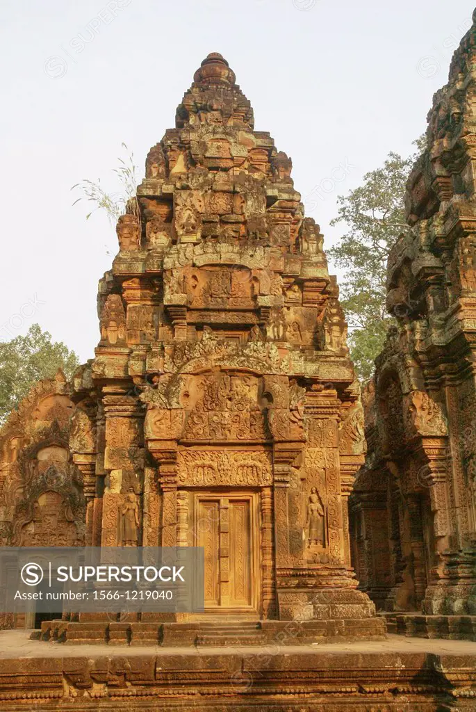 Banteay Srei or Banteay Srey a 10th century Cambodian temple dedicated to the Hindu god Shiva