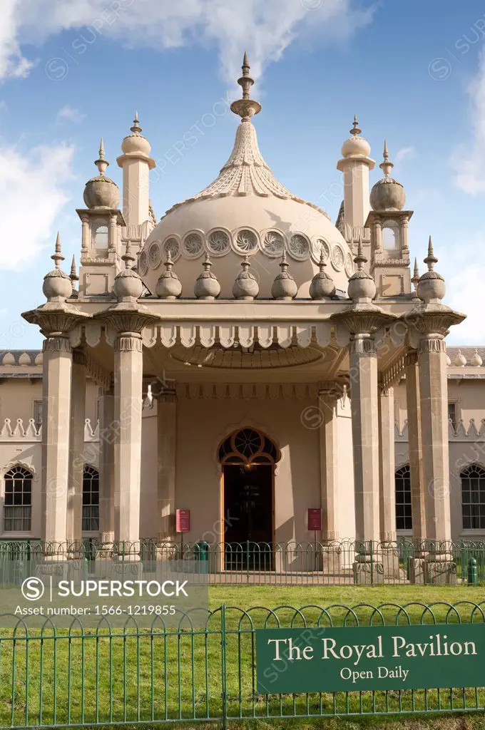 Entrance to the Royal Pavilion in Brighton West Sussex UK