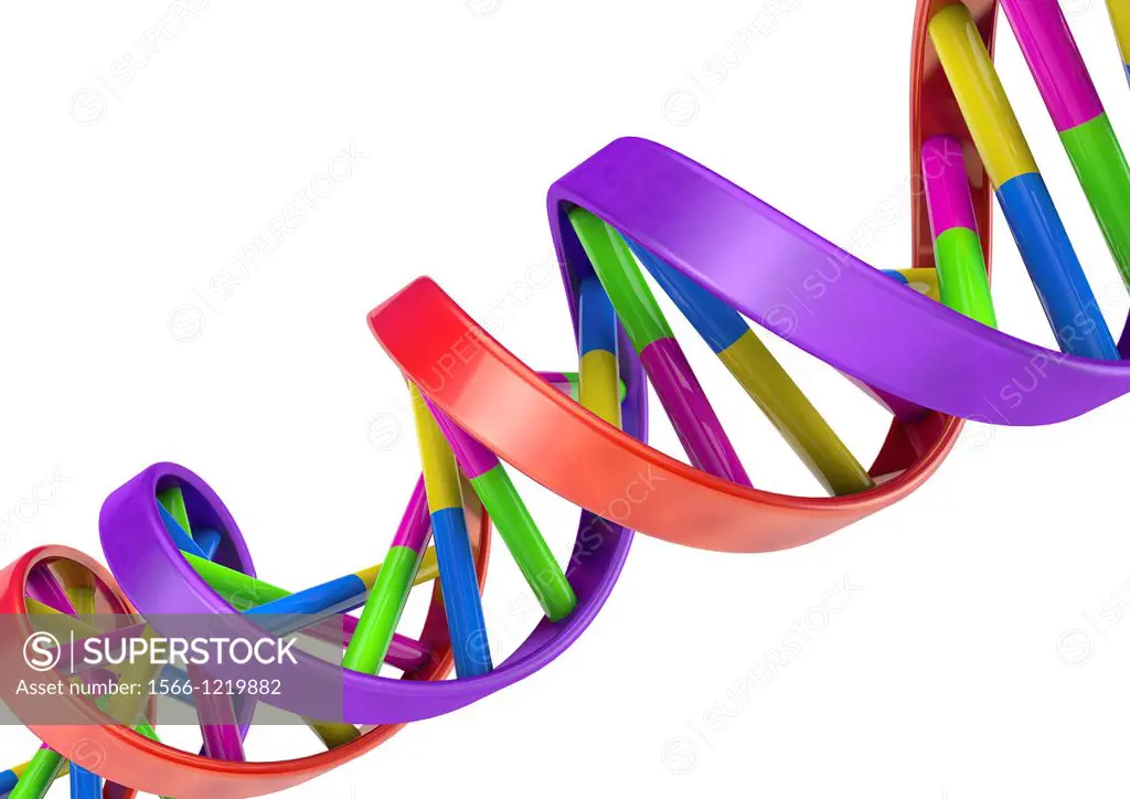 DNA Double Helix Model - 3D render - Concept image