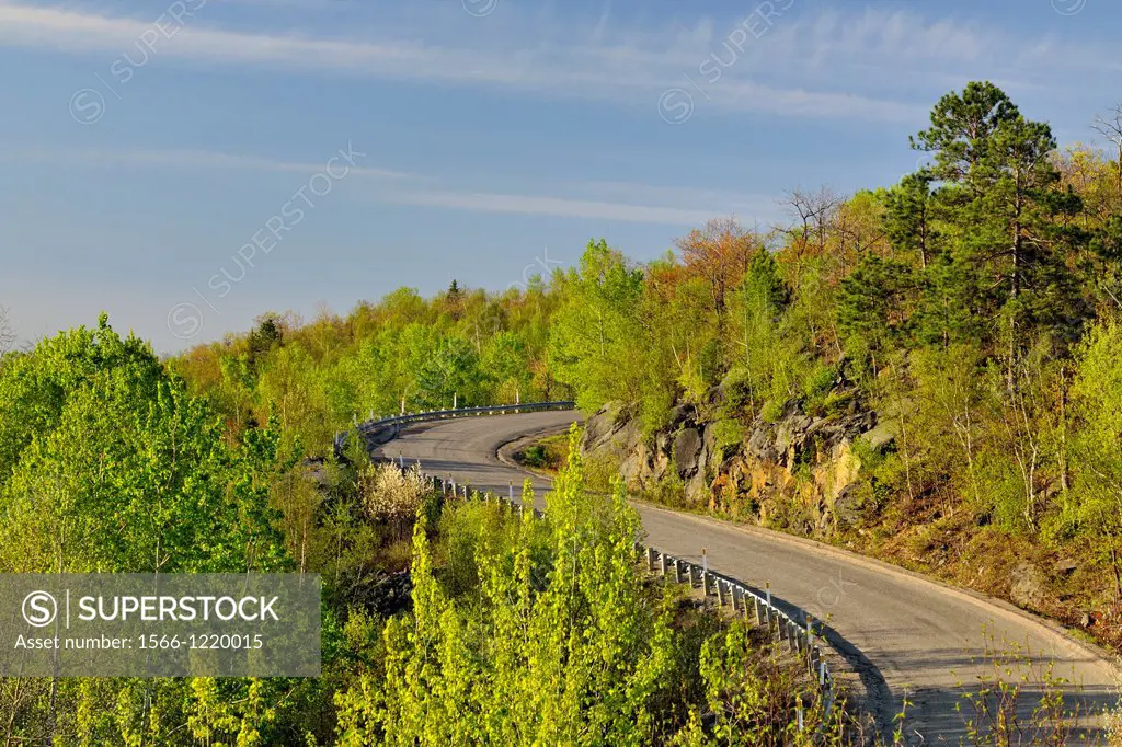 Kantola Road in the spring, Greater Sudbury, Lively, Ontario, Canada