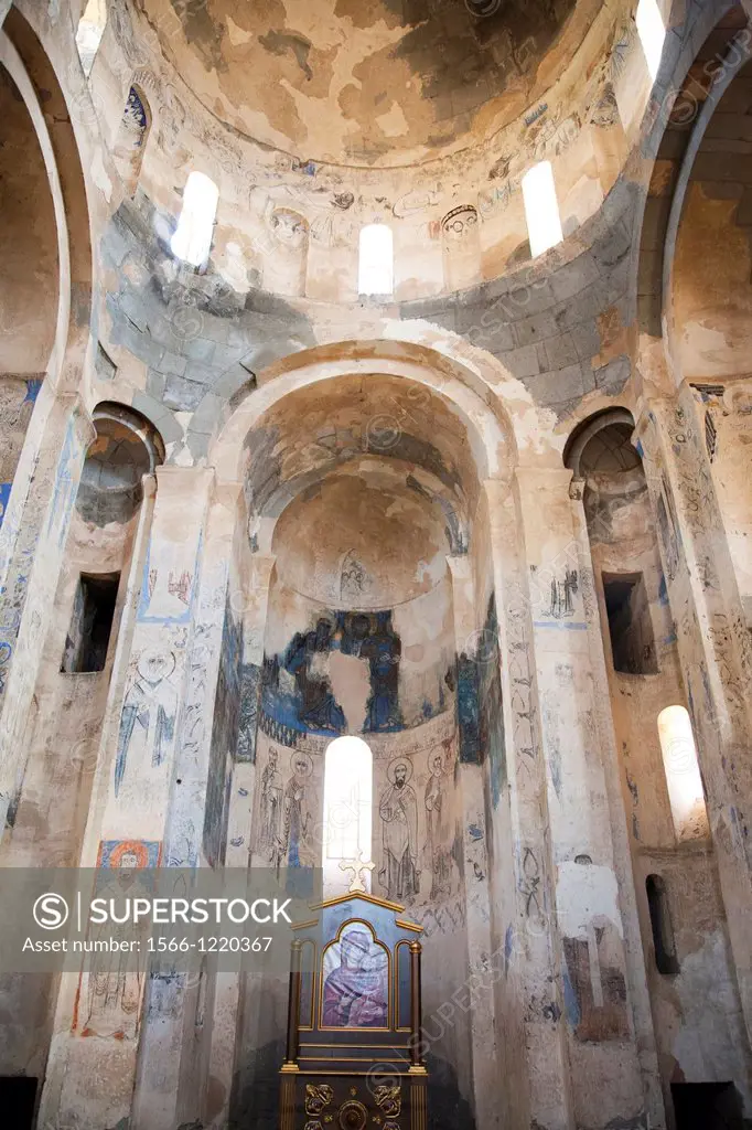 frescoes, church of the holy cross, armenian cathedral, akdamar island, lake van, south-eastern anatolia, turkey, asia