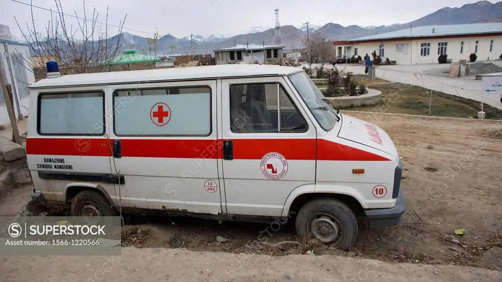 broken down hospital ambulance in Wardak, Afghanistan