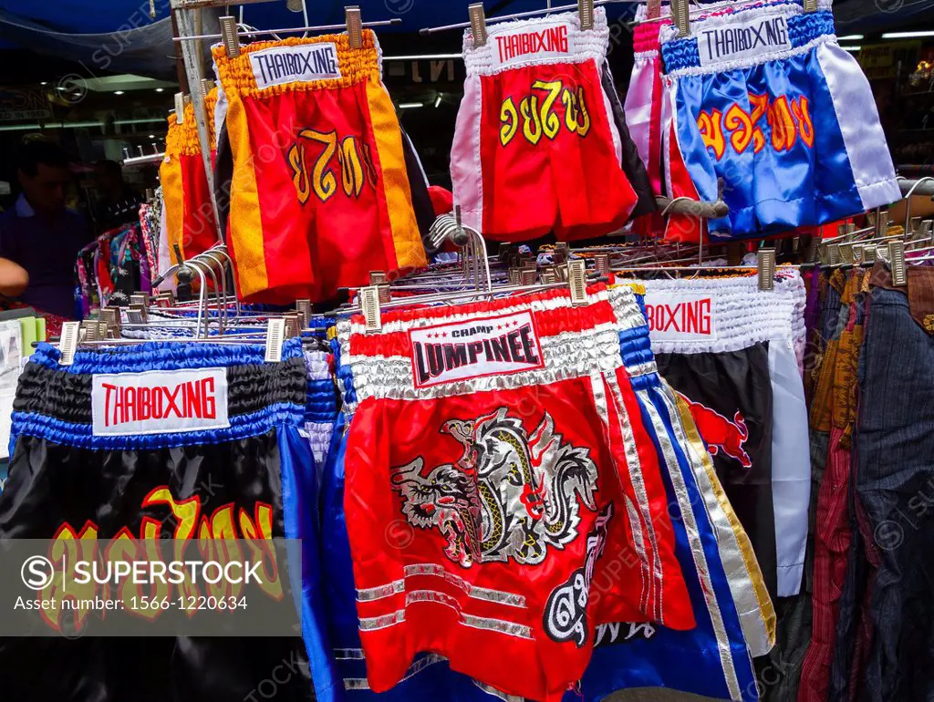 Boxing shorts shop  Khao San street  Bangkok  Thailand