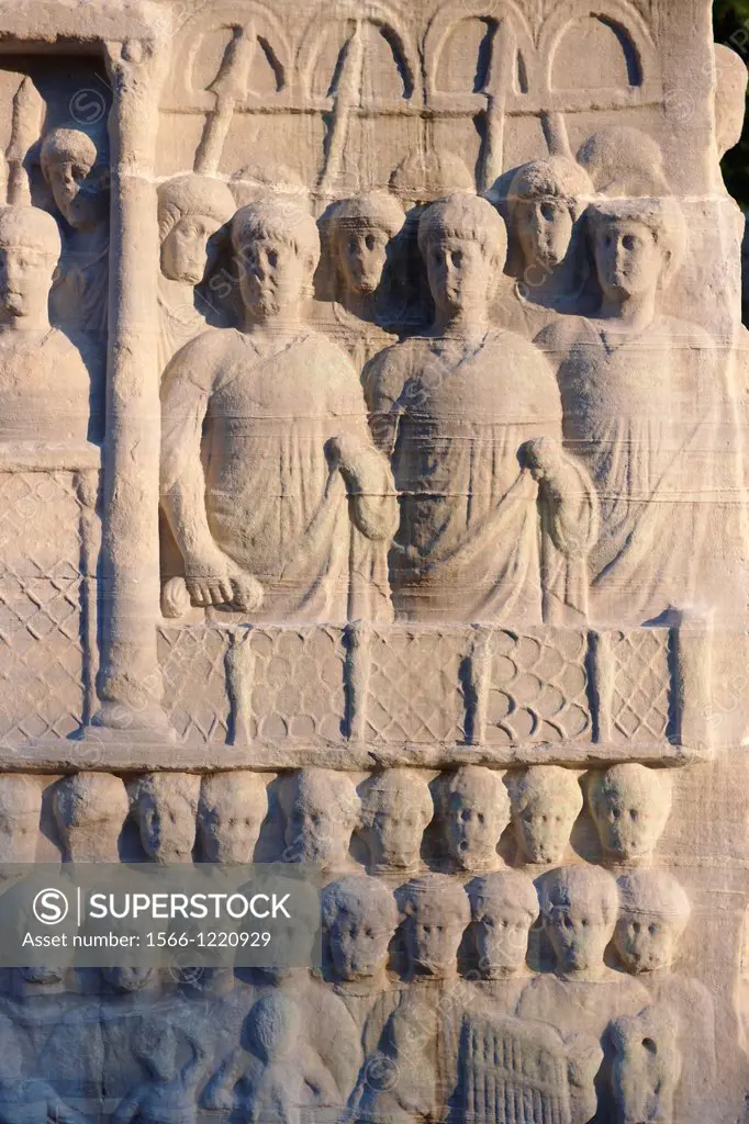 The base of the Egyptian Obelisk of Thutmosis III, a centre piece of the Roman Hippadrome, showing Roman spectators in the Hippadrome  Istanbul Turkey