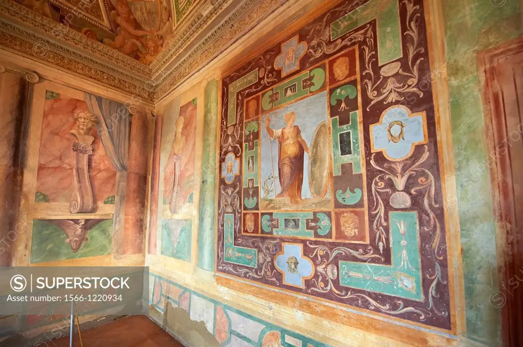 Room of The Nobility Stanza della Nobilta  The Renaissance paintings by Federico Zuccari can be dated to 1566-67  Decorated with Trompe-l´il Ionian Pi...