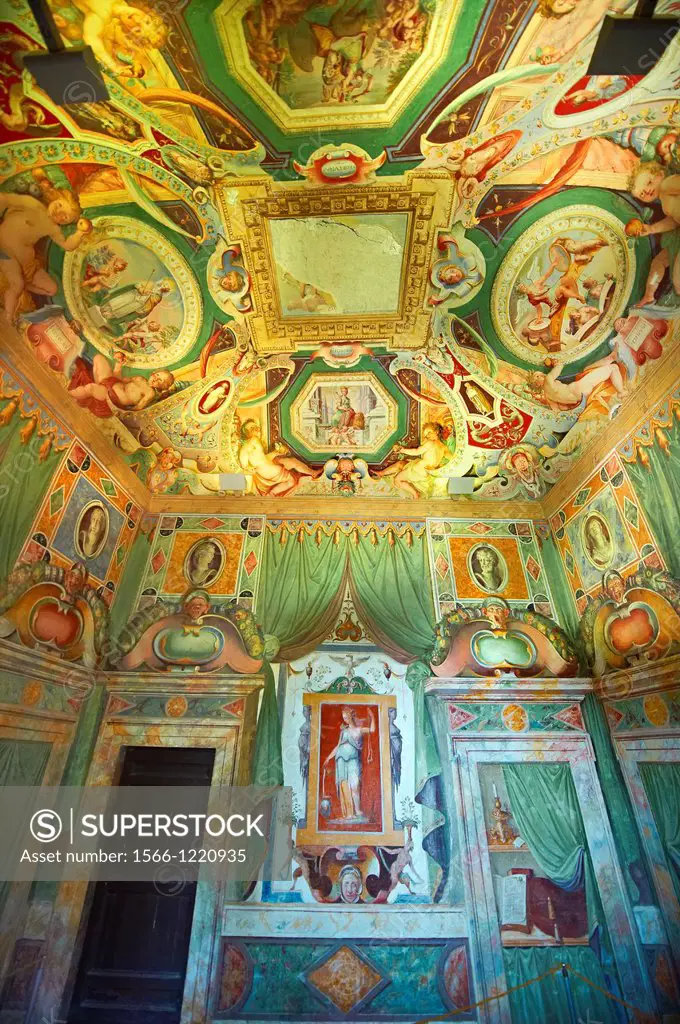 Room of Glory Stanza della Gloria   The Renaissance paintings by Federico Zuccari can be dated to 1566-68  The frescoes in the vaulted ceiling depict ...