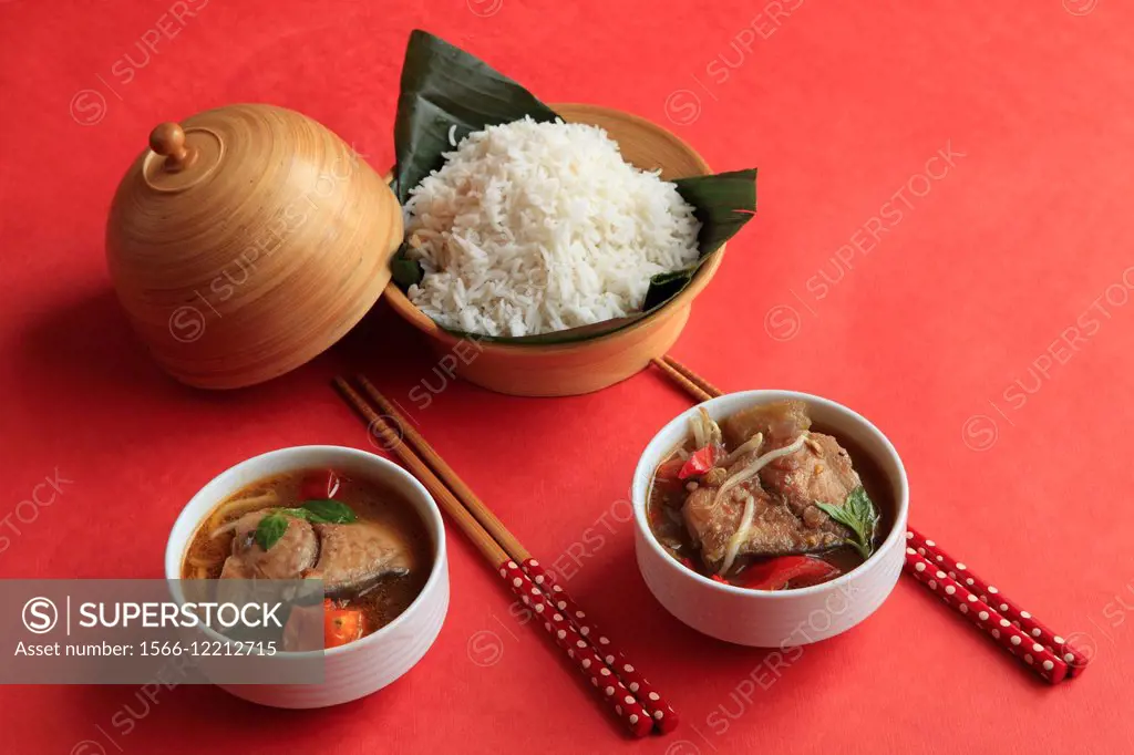 Vietnamese sour fish soup;.