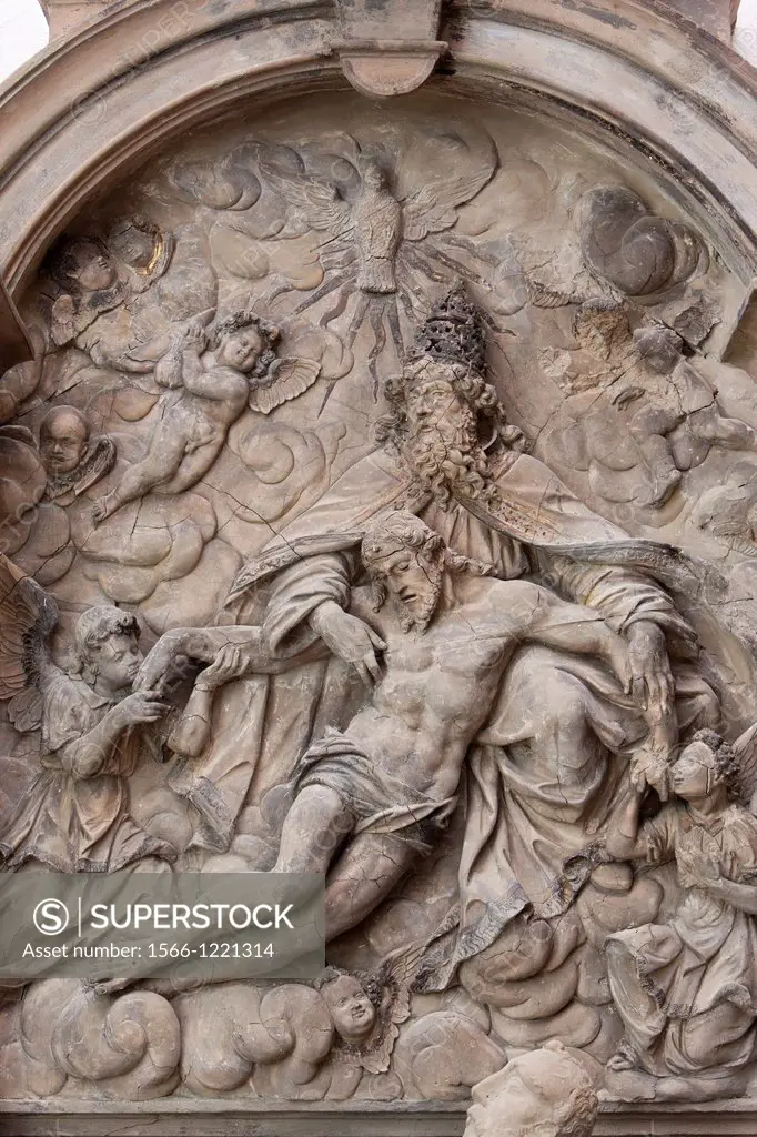 Sepultur, Detail of a grave slab, Kilian Cathedral, Würzburg, Bavaria, Germany
