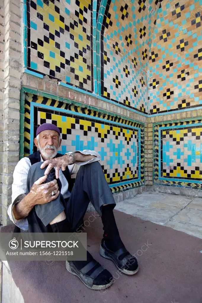 Men at Imamzadeh Hossein Mausoleum, Qazvin, Iran