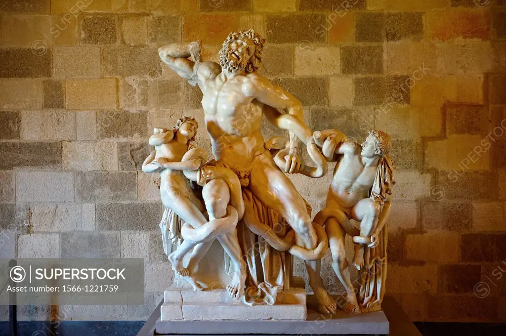Room of Laocoon with a copy of the sculture known as the Laocoon group, 1st cent BC by Rhodian sculptors Athenodros, Agesander & Polydoros  The 14th c...