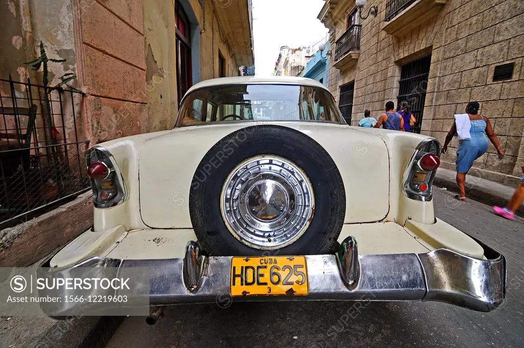 Old car.Habana Vieja district.Havana.Cuba.