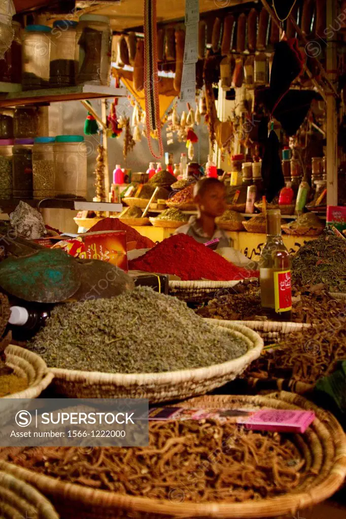 Morocco, Rissani, Medina, Child, Spices