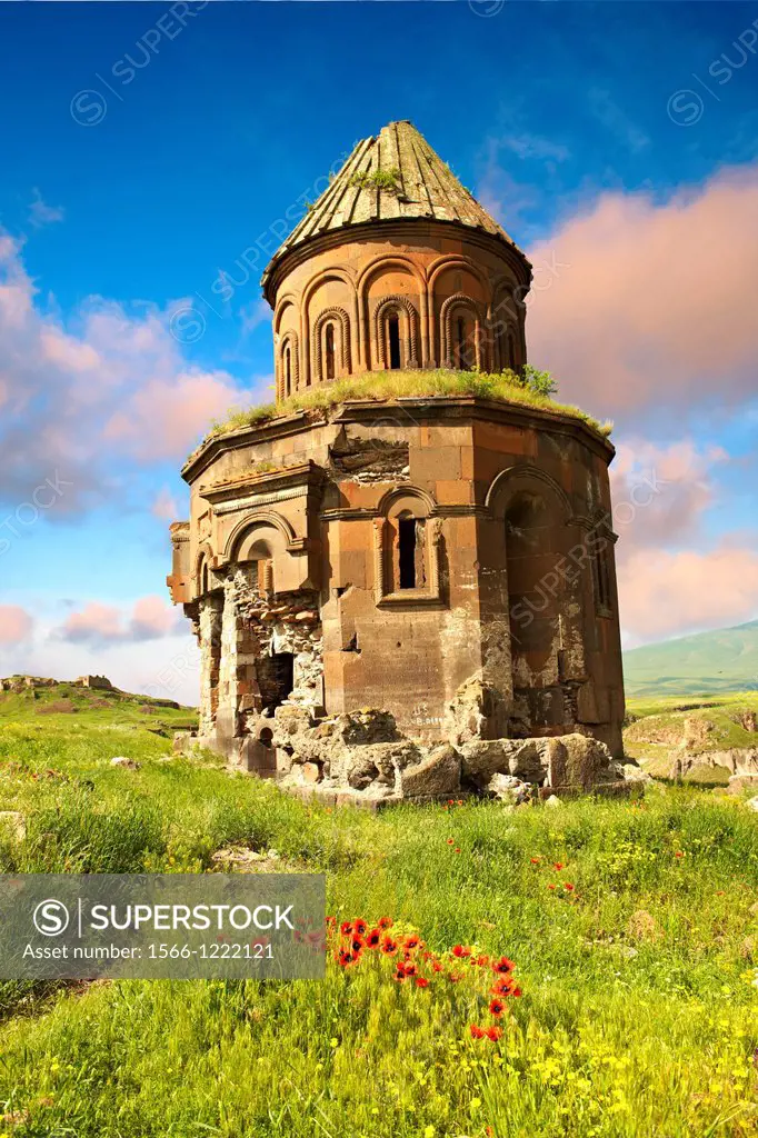 The Armenian church of St Gregory of the Abughamrents, Ani archaelogical site on the Ancient Silk Road , Kars , Anatolia, Turkey