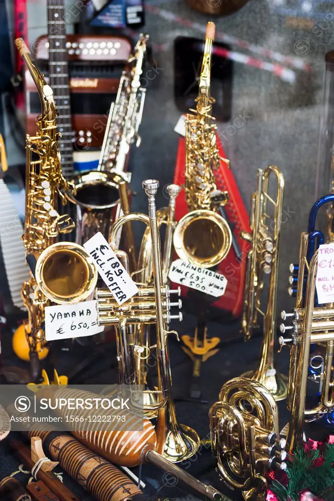 Musical instruments for sale. Brass instruments. Amsterdam Shop.