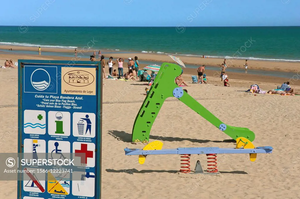 Islantilla beach - Blue Flag Programme, Lepe, Huelva province, Region of Andalusia, Spain, Europe.