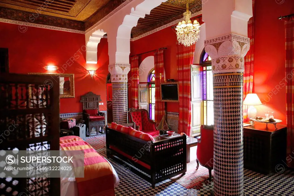 North Africa, Morocco, City of Fez (Fes), Medina, Riad Le Calife, 7 rooms and suites, owned and runned by Yasmine and Alexandre Lecomte.