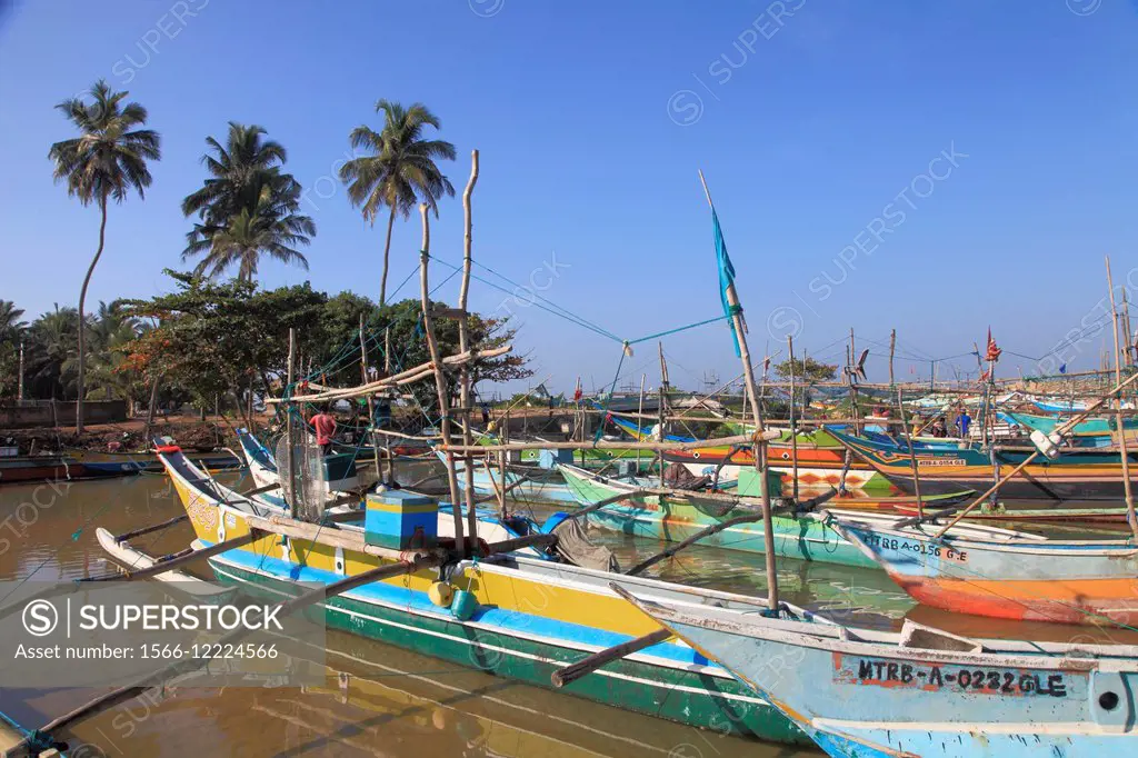 Sri Lanka, Dodanduwa, fishing boats, harbour,.