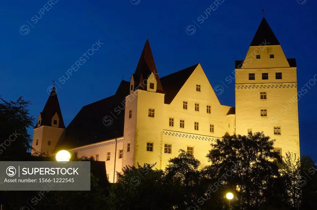 Neues Schloss castle, Danube river, Ingolstadt, Upper Bavaria, Bavaria, Germany, Europe