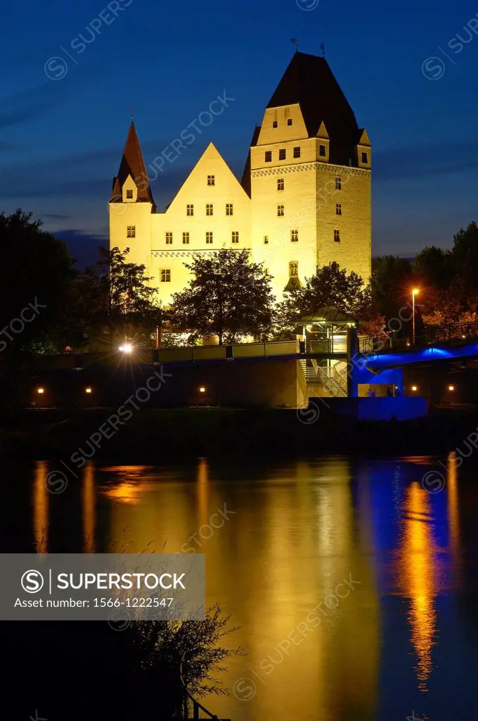 Neues Schloss castle, Danube river, Ingolstadt, Upper Bavaria, Bavaria, Germany, Europe