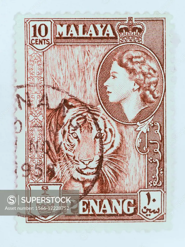 old stamp from malaaysia as a english colony