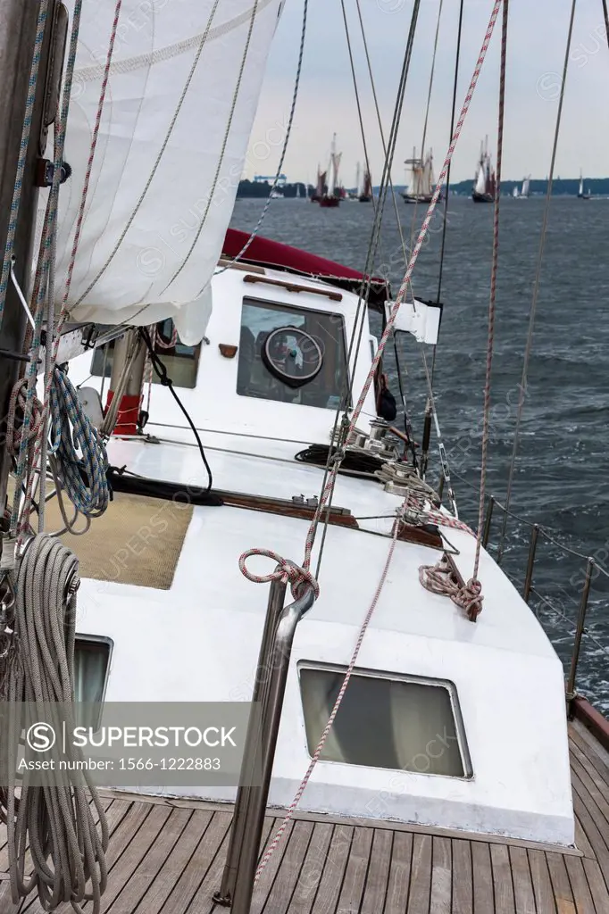 Superstructures of a sailing boat, Baltic Sea, Germany, Europe