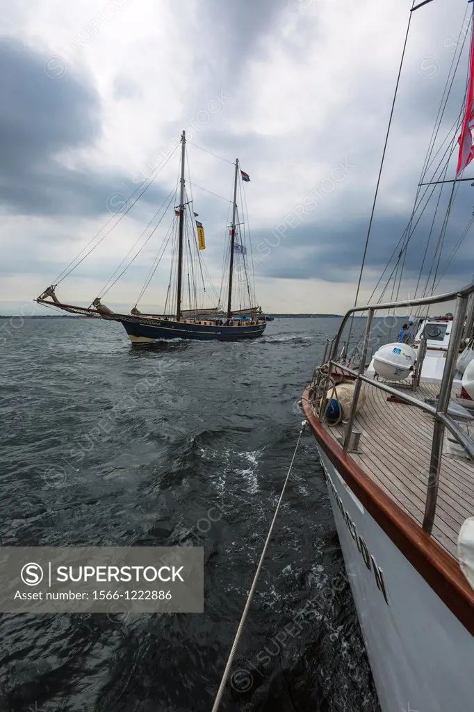 Vintage sailboat on the Baltic Sea, Germany, Europe
