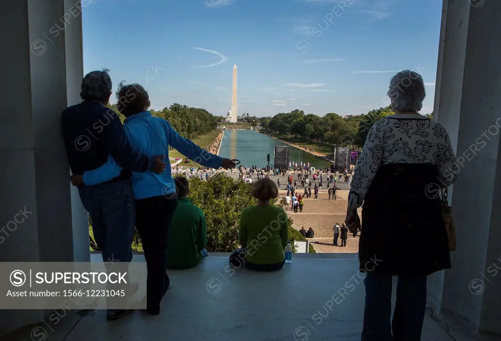 Visitors at the Lincoln Memorial in Washington D.C.