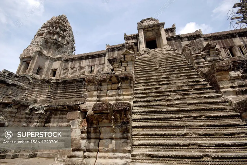 steps at Angkor Wat, Cambodia