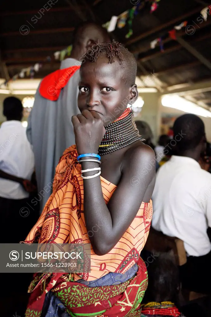 Kenya. Young Turkana tribe beauty of Lorugumu, Turkana.