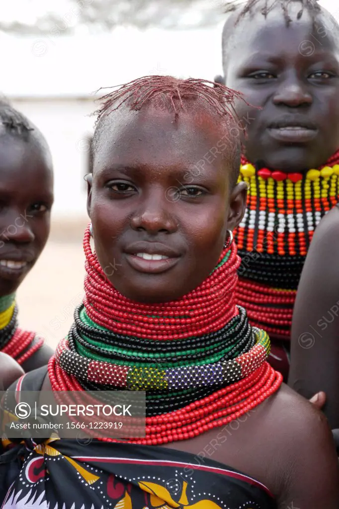 Kenya. Young Turkana tribe beauty of Lorugumu, Turkana.