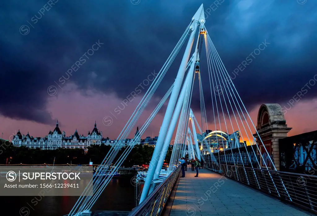 The Golden Jubilee Bridges, London, England.