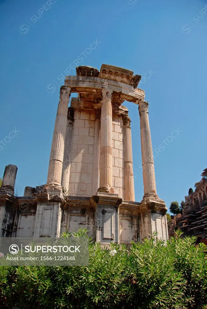 Remains of the Temple of Vesta  Roman Forum  Rome, Lazio, Italy, Europe.