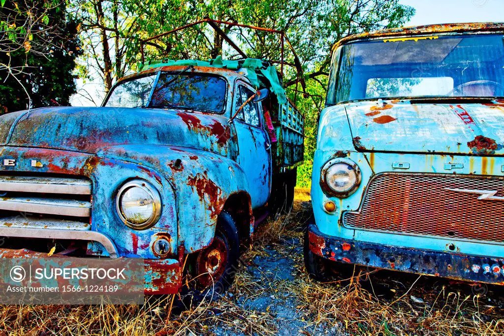 Greece, Ionian Lefkada : old opel cars