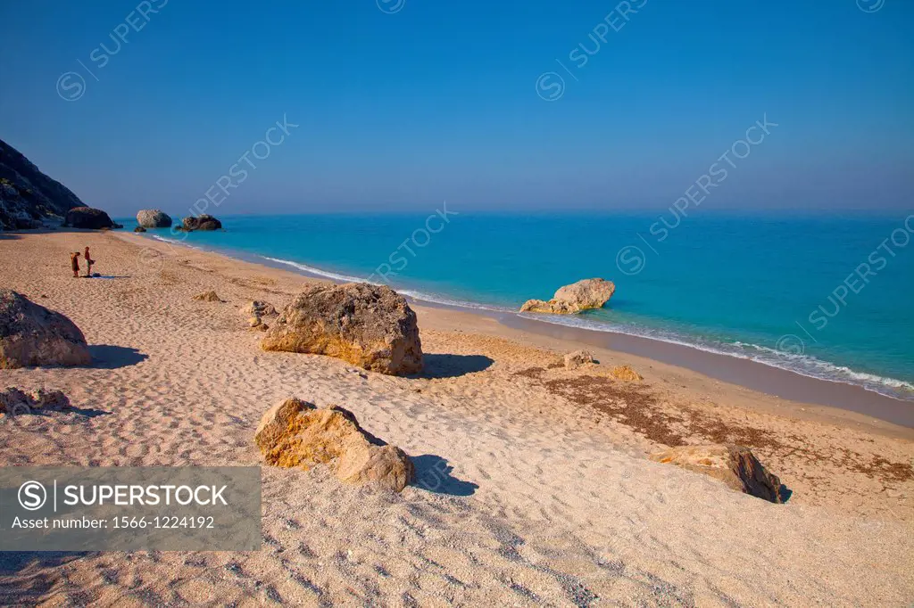 Greece, Ionian Lefkada, meghali petra beach