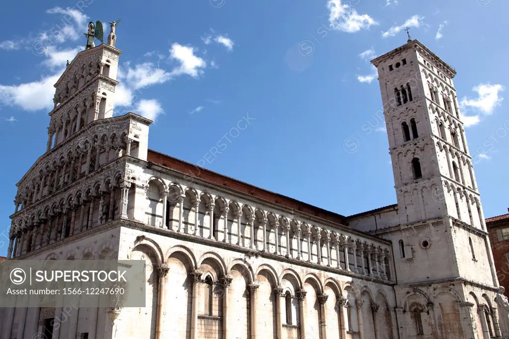Italy, Tuscany, Lucca Facade of Church of San Michele in Foro.