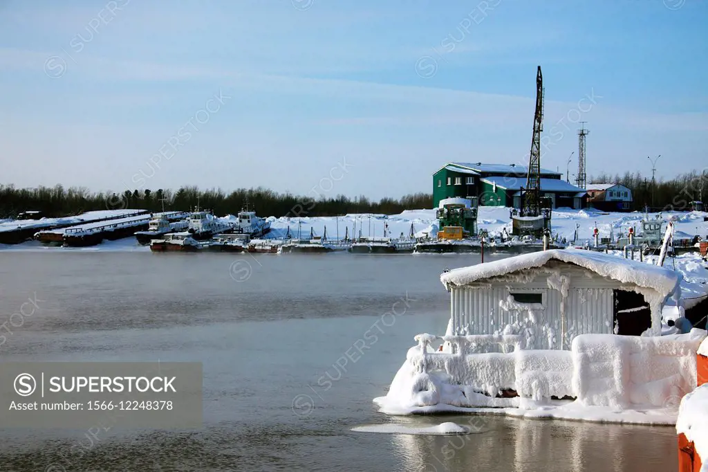 River in the Russian winter.