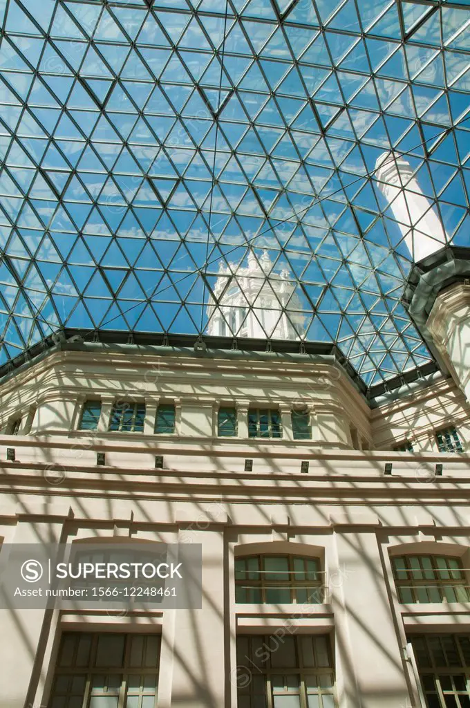 Glass ceiling of Galeria de Cristal. City Hall, Madrid, Spain.