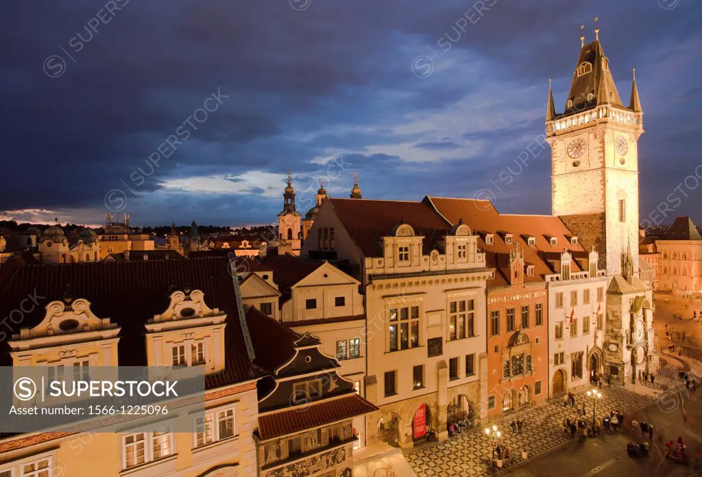 Astronomical clock, Old Town Hall, Old Town Square, Staromestske namesti, Prague, Czech Republic Europe.